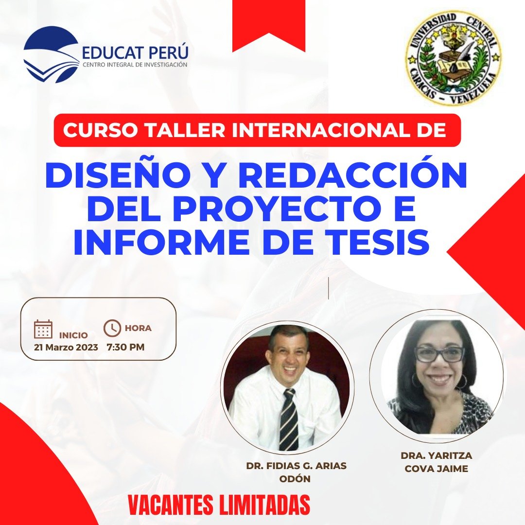 CURSO - TALLER INTERNACIONAL DE DISEÑO Y REDACCIÓN DEL PROYECTO E ...